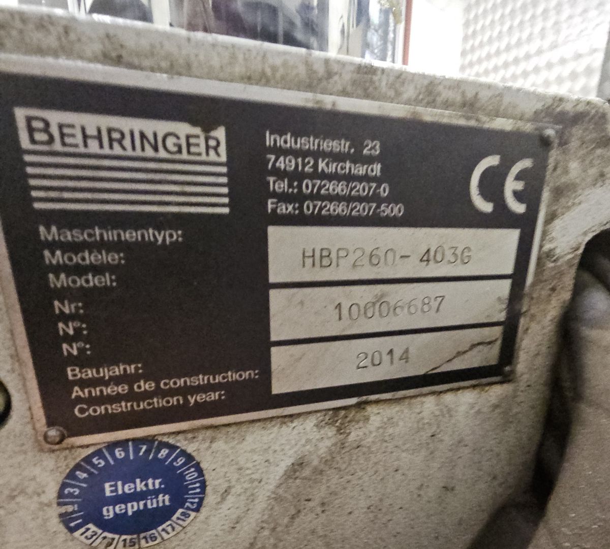 Båndsag Behringer HBP 260  m/rullebord